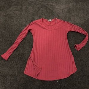 Ribbed merlot shirt